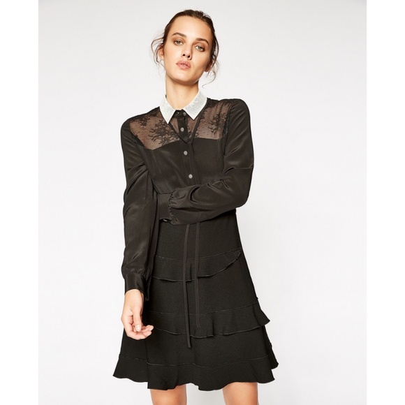 The Kooples Dresses & Skirts - NEW The Kooples Bicolour Lace Shirt Dress Small